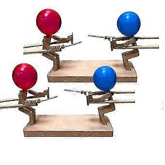 2pcs Ballon Bambus Mann Kampf Holz Bots Kampfspiel Zwei-Spieler Schnelles Ballon-Kampfspiel mit 20 Ballons Geschenkspielzeug