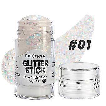 Glittergelstick met sprankelende pailletten in 8 kleuren. Glitterstick voor het lichaam, cosmeticastick, glitterstick voor het haar, festivalmake-up voor Kerstmis!