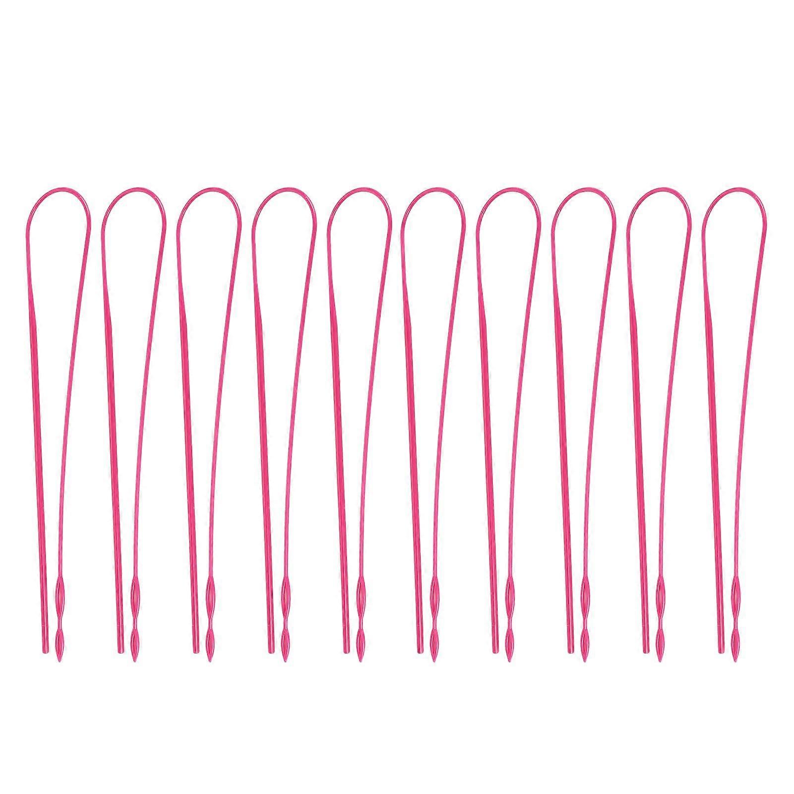 10pcs Plastic Flexible Drawstring Threaders DIY Easy Threader Drawstring Replacement Tool Threader Tools for String Rose Red