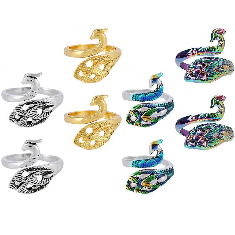 Knitting Ring Alloy Multi-Function Crochet Rings for Knitting Project 8Pcs