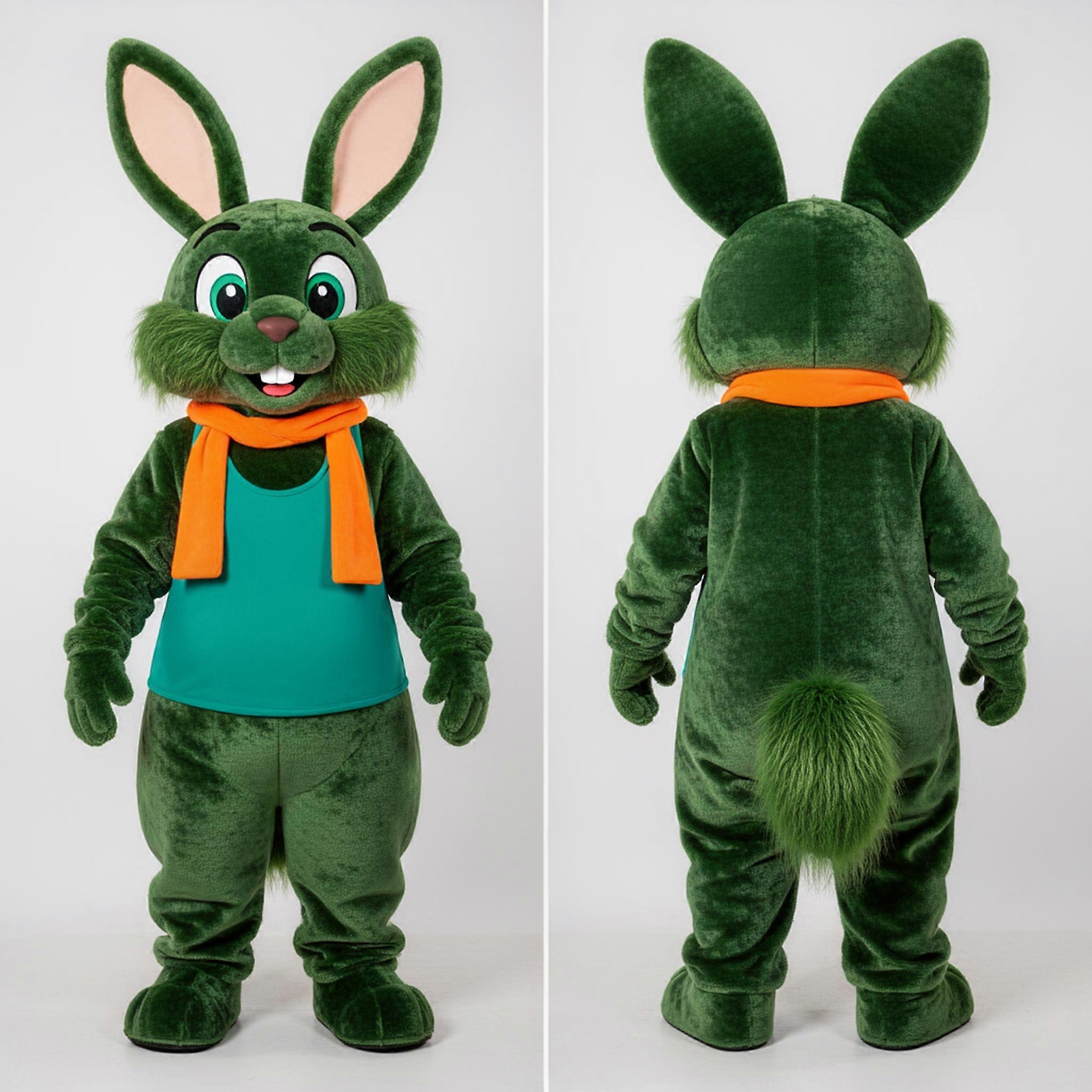 MASTICOT Emerald Green Broad Shouldered Wild Rabbit Mascot