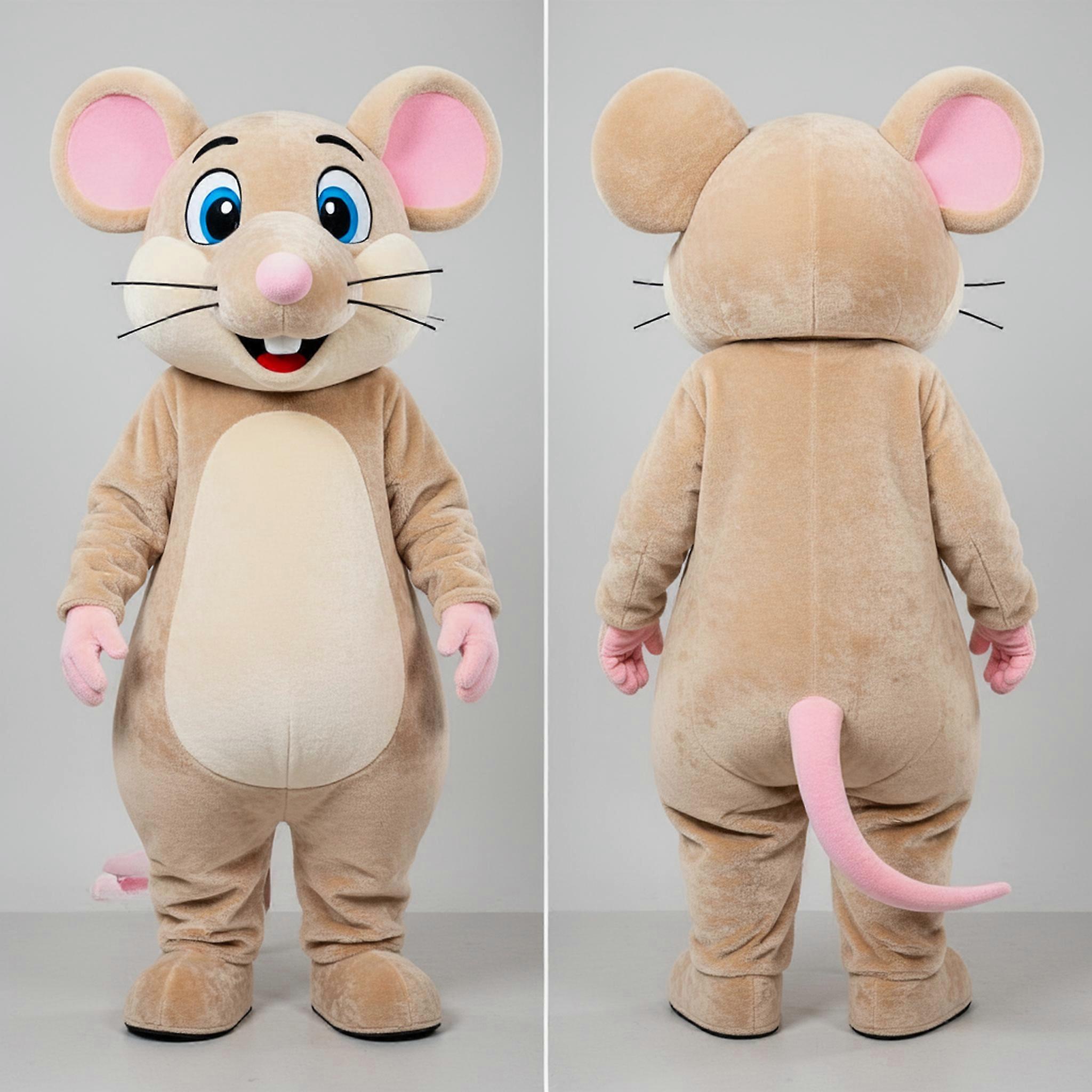 MASTICOT Beige Rounded Nose Rat Mascot