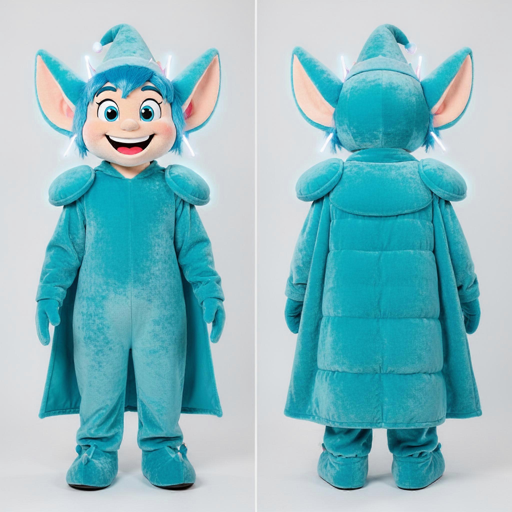 MASTICOT Cyan Velvety Elf Mascot