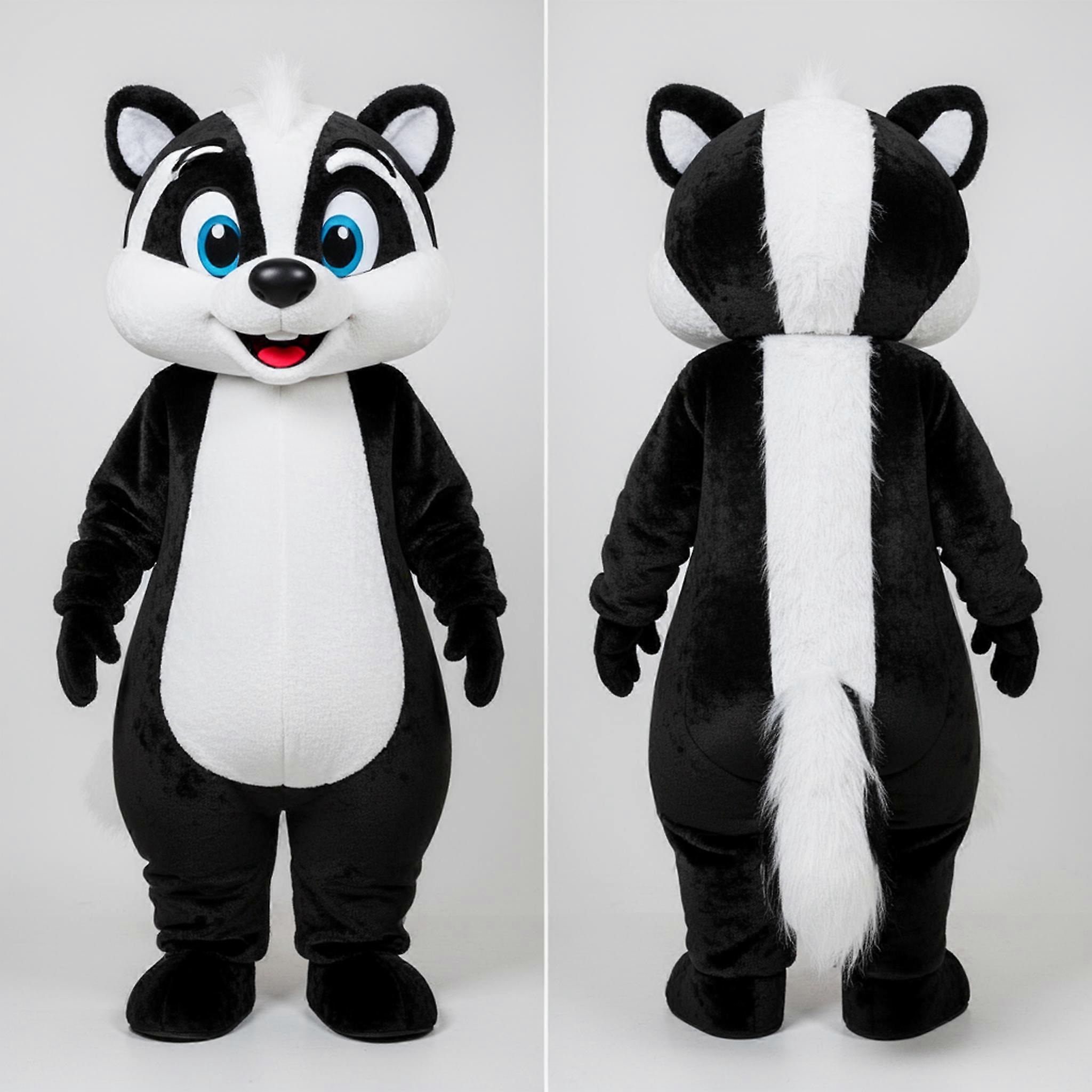 MASTICOT Velvety White Playful Skunk Mascot