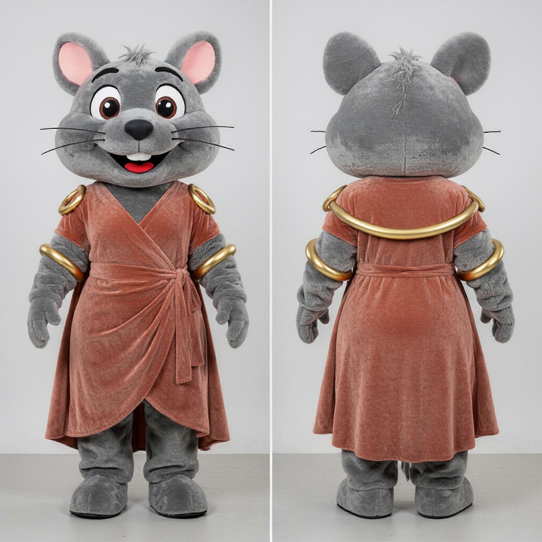 MASTICOT Gray Expressive Ratatouille Mascot