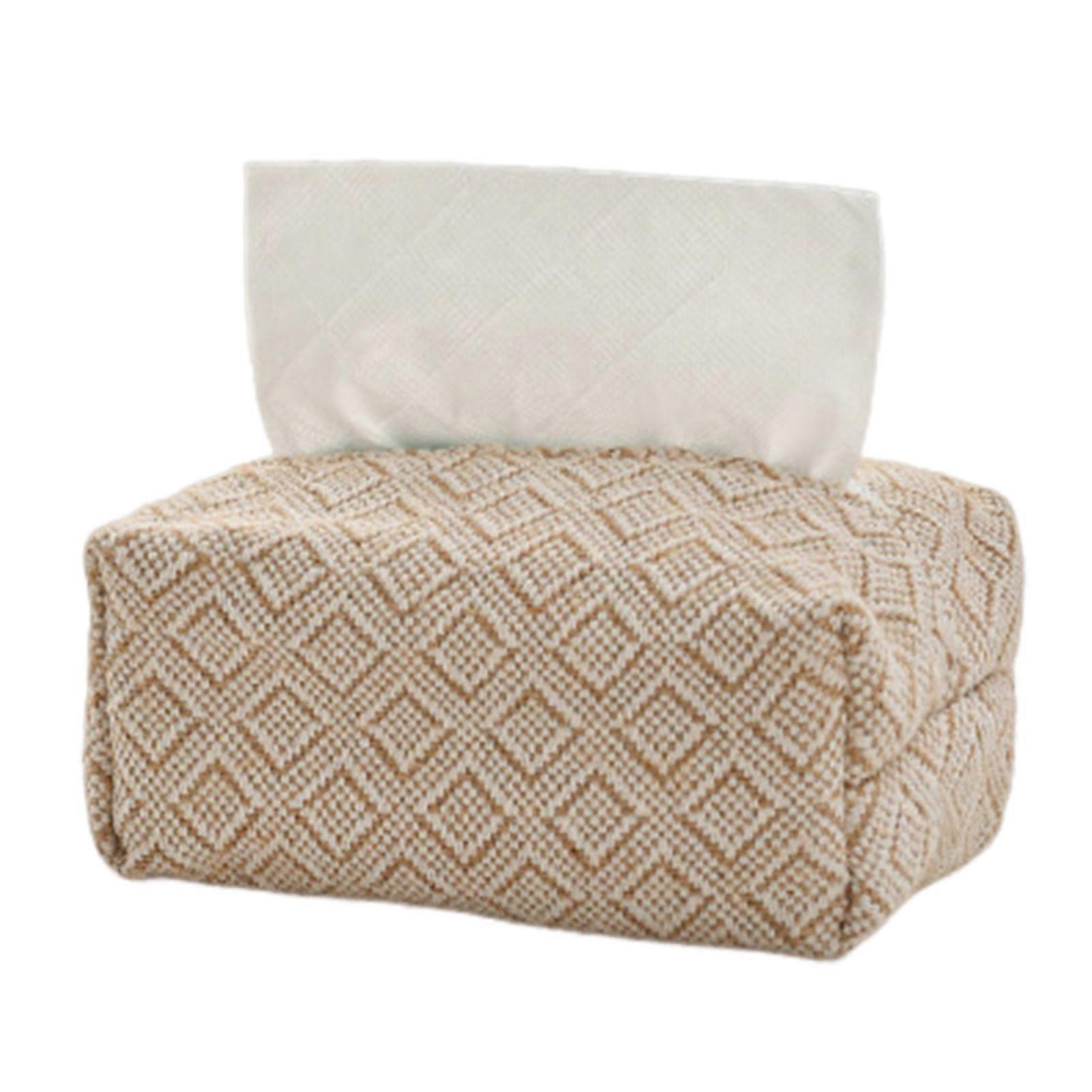 Hand Woven Rectangular Tissue Dispenser with Large Capacity