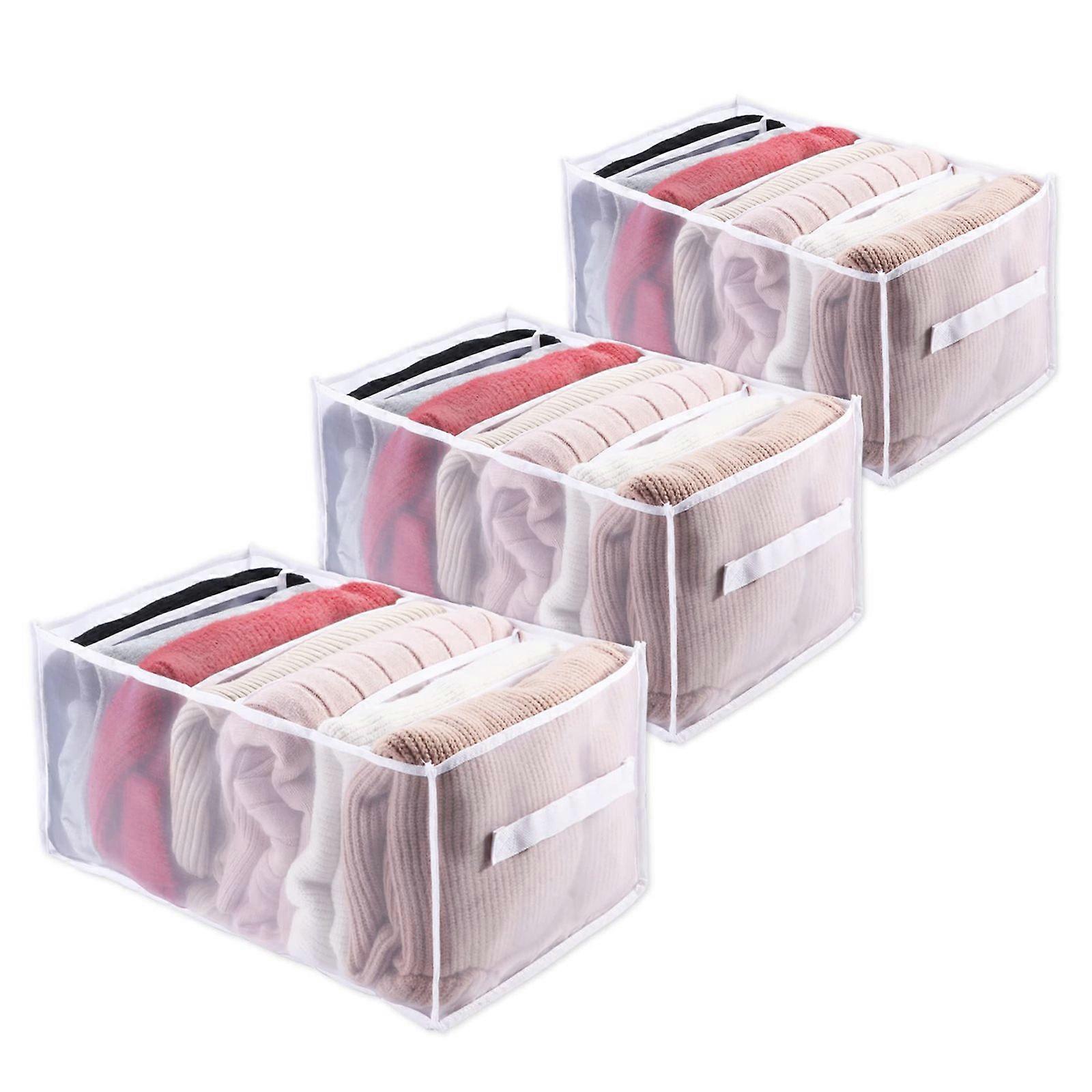 Space-Saving Washable Wardrobe Organizer With Visible Grid Design