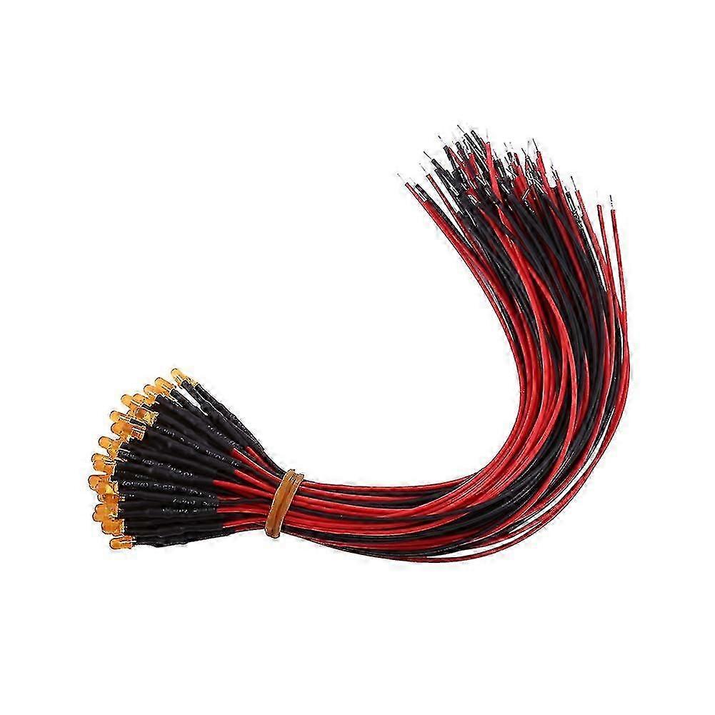 Multi Colors Light 50pcs Pre Wired 3mm DC12V Diffused LED Diodes Orange(#2)