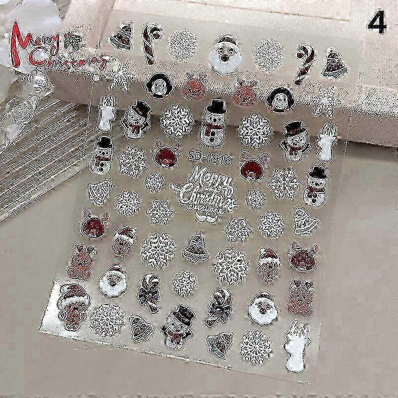Festive 3D Snowflake Nail Stickers