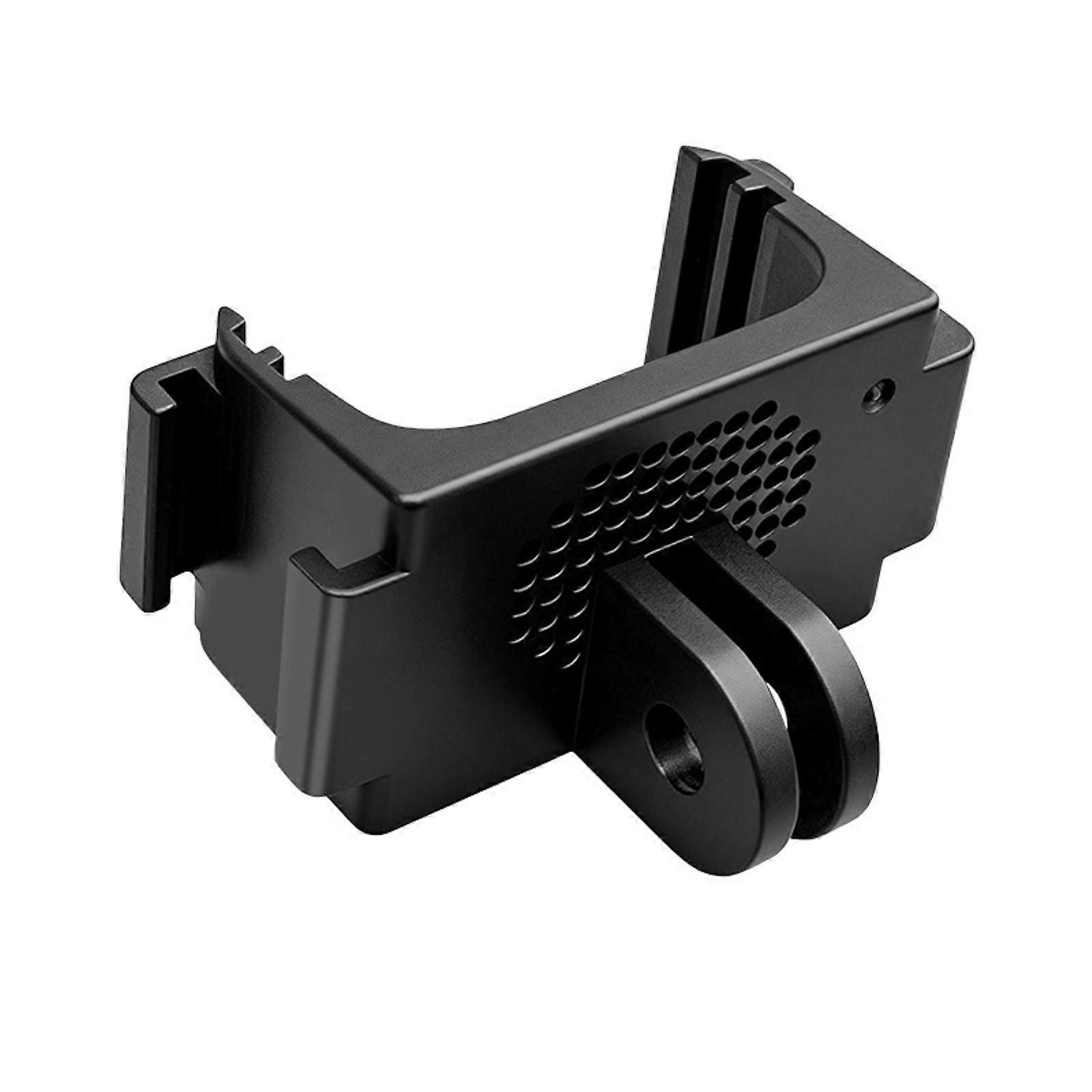 Camera Accessory Frame with Two Cold Shoe Mounts, Sliding Retention Structure, and Open Perforated Plastic Panel Multicolor