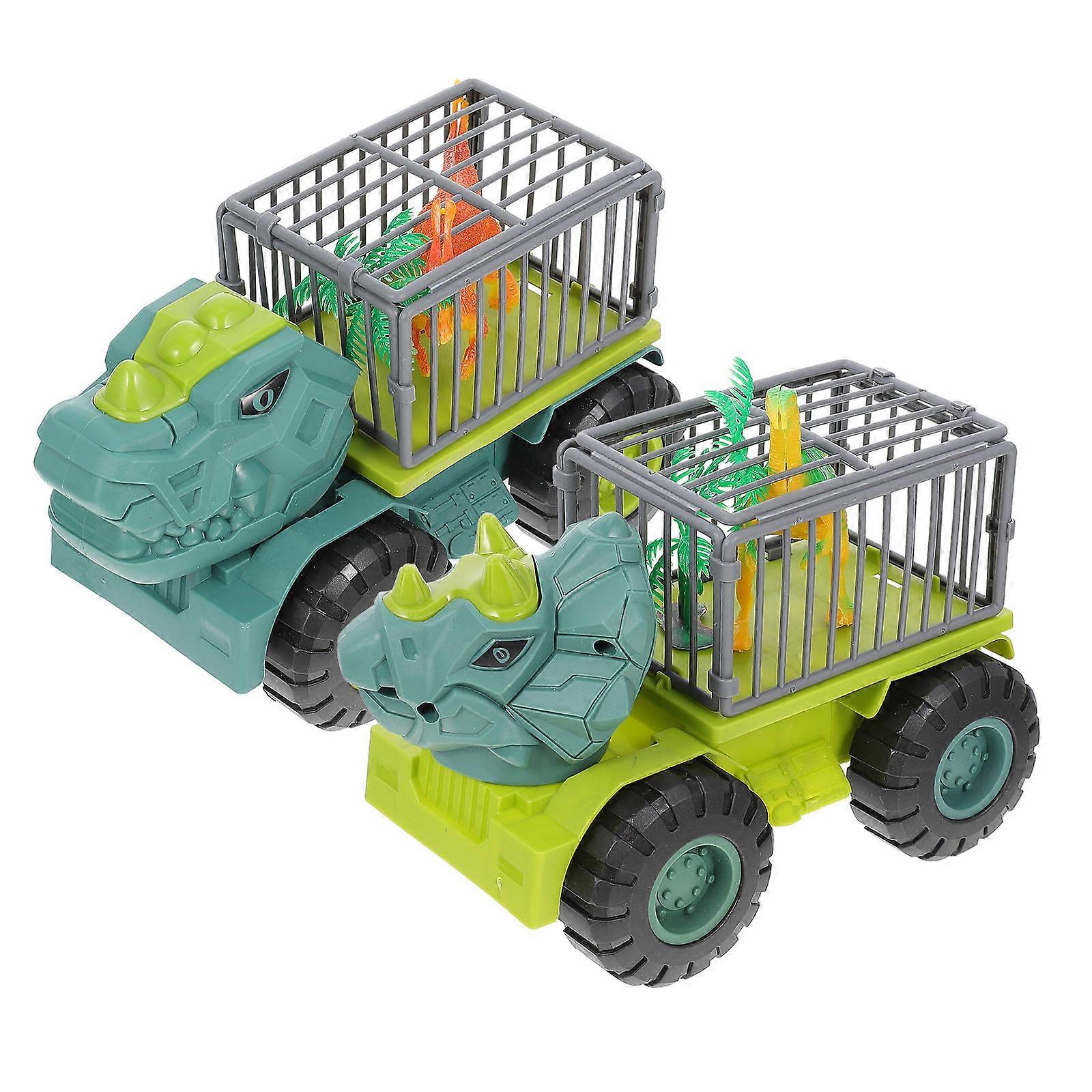 Press Driven Dinosaur Engineering Vehicle Toy for Kids 2Sets Educational
