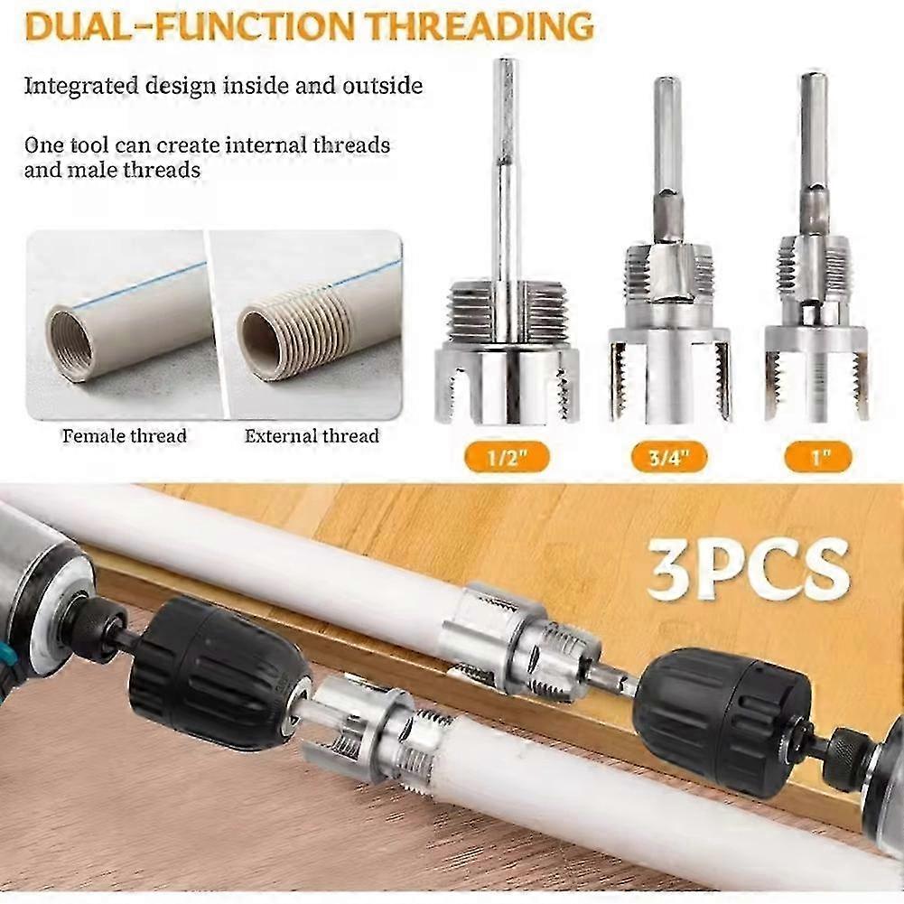 Pipe Threading Tool PVC Pipe Threading Cutter Water Pipe Internal External Thread Tapping Tool Electric Drill
