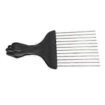 5pcs Black Stainless Steel Teeth Pick Comb Hair Detangling Styling Comb for Braids Wide Tooth Hair Pick for Men