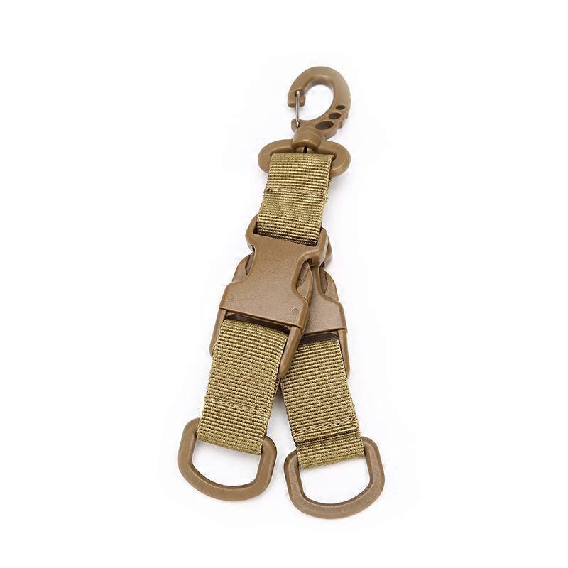 Tactical Nylon Webbing Backpack Hook Multifunctional Carabiner D-Shaped Keychain Double-Split Quick Release Hanging Buckle