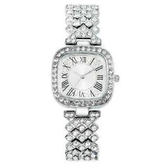 Reloj de moda bohemia para mujer, nuevo y muy popular, con incrustaciones de diamantes sintéticos en forma cuadrada, incluye brazalete.