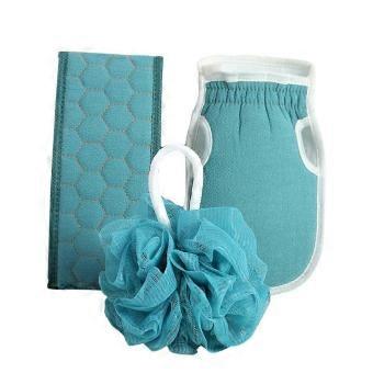 Exfoliating Bath Towel and Back Scrubber Set with Bath Ball compatible with Gentle Body Deep Cleaning