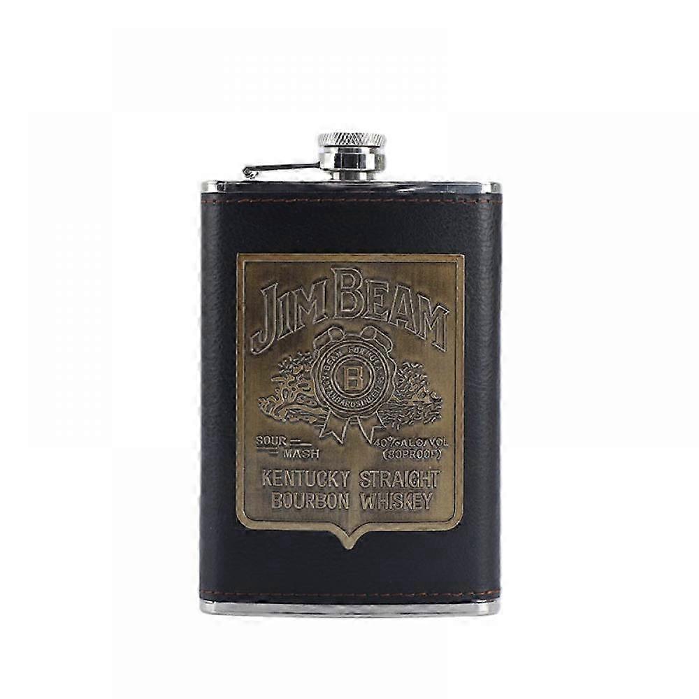 9oz Durable Leather-Wrapped Flask