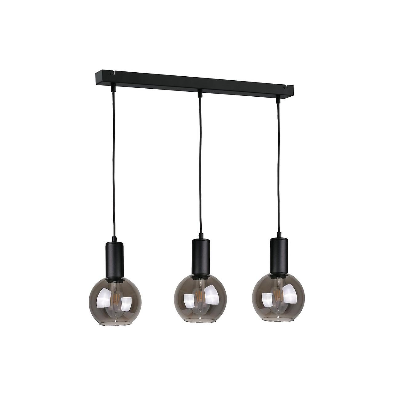 Keter Supra Bar Pendant Ceiling Light Black, 60cm, 3x E27