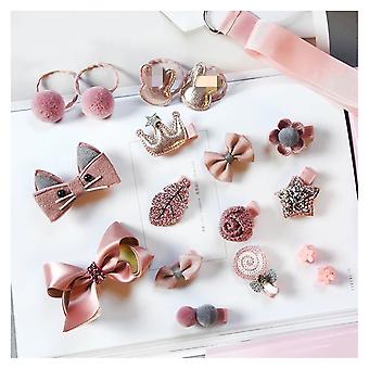 Håraccessoarer Set Söta färgglada mönster Baby Hår Clips Set Kombination Barrettes