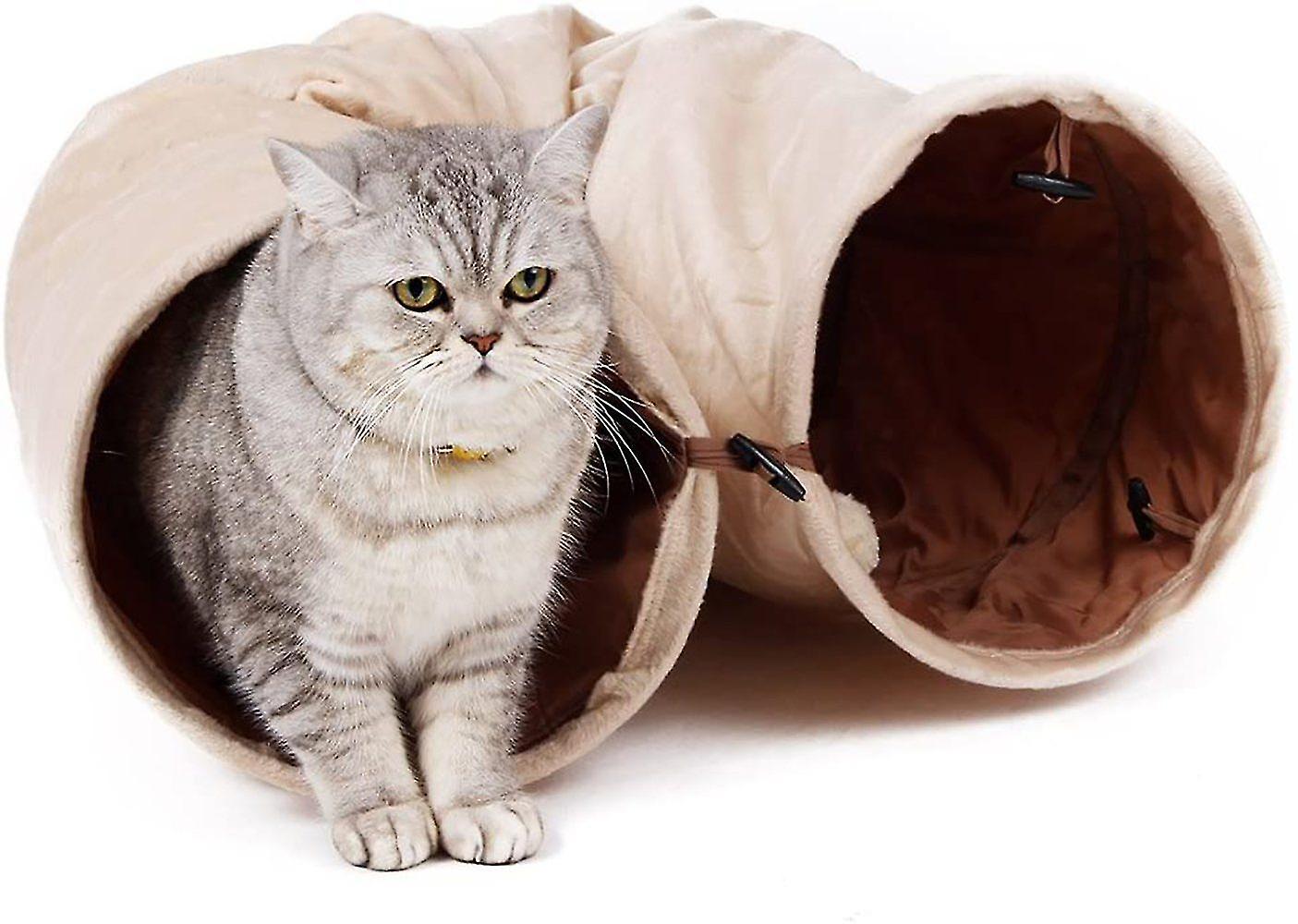 Cat Tunnel Cat Toy Raschel Tunnel Play Tunnel 120cm With 2 Caves