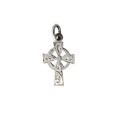 Silver 16x11mm hand engraved Celtic Cross
