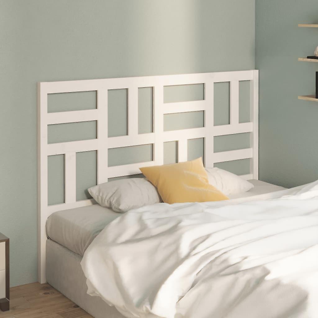 Headboard White 126x4x104 cm Solid Pine Wood