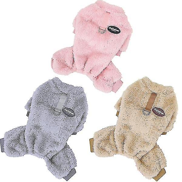 Hundhoppare Pet Valp Katt Mops Små Medelstora Hundar Tröja Vinterkläder Mjuk Kappa