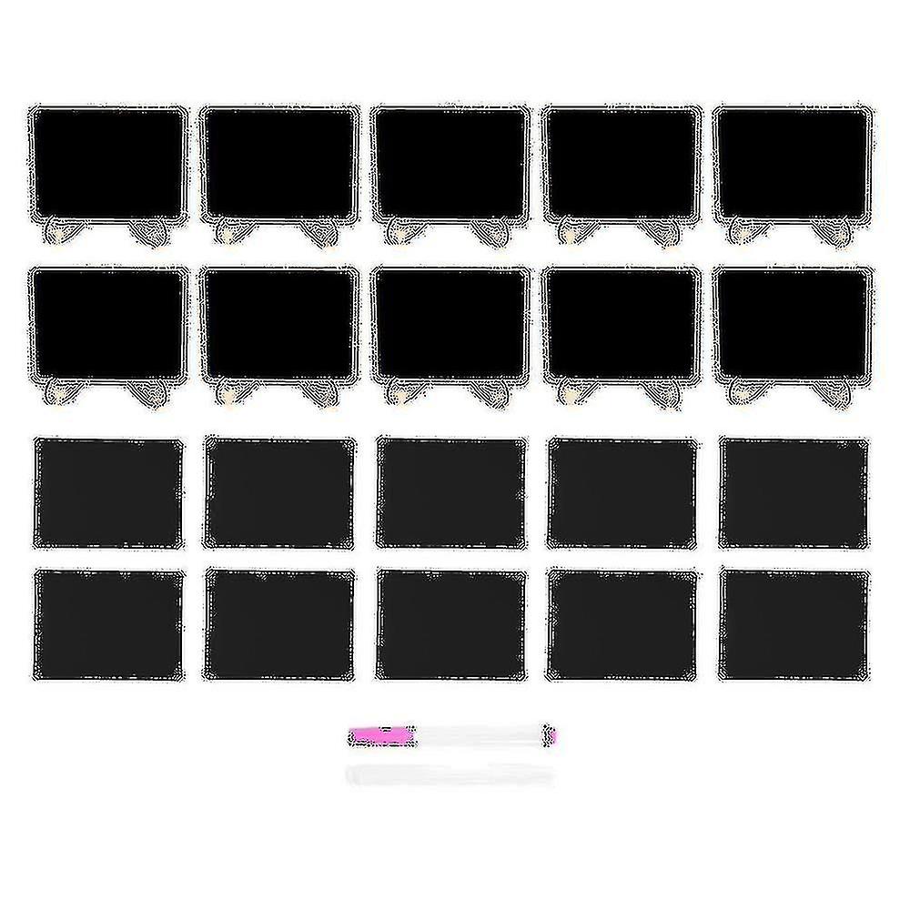 Mini Chalkboard Label Signs, 10 Pack Framed Easel Stand Wooden Blackboard For Buffet Food Signs, We