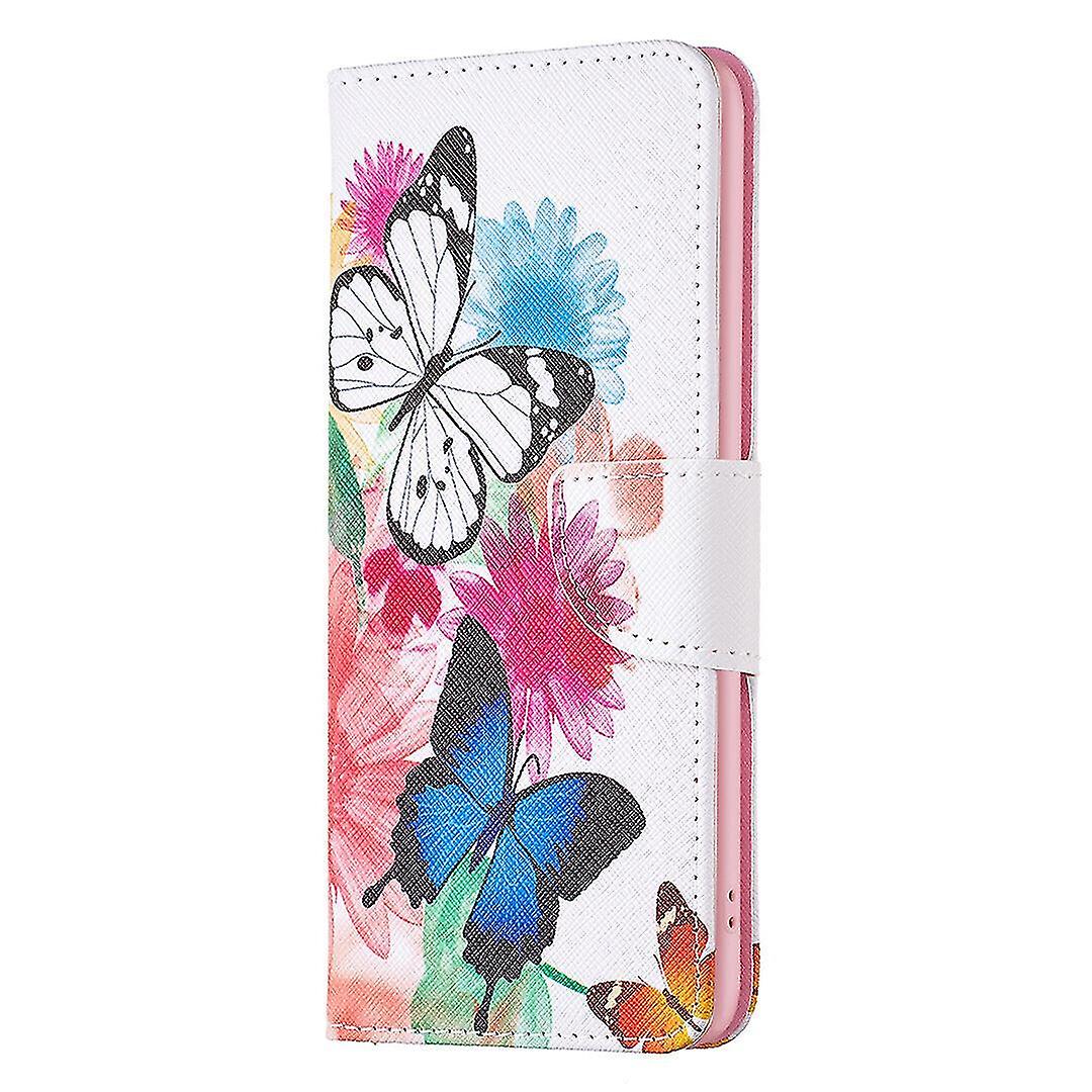 Case For Xiaomi Poco M4 Pro 4g Pattern Cover Folio With Kickstand Two Butterfly