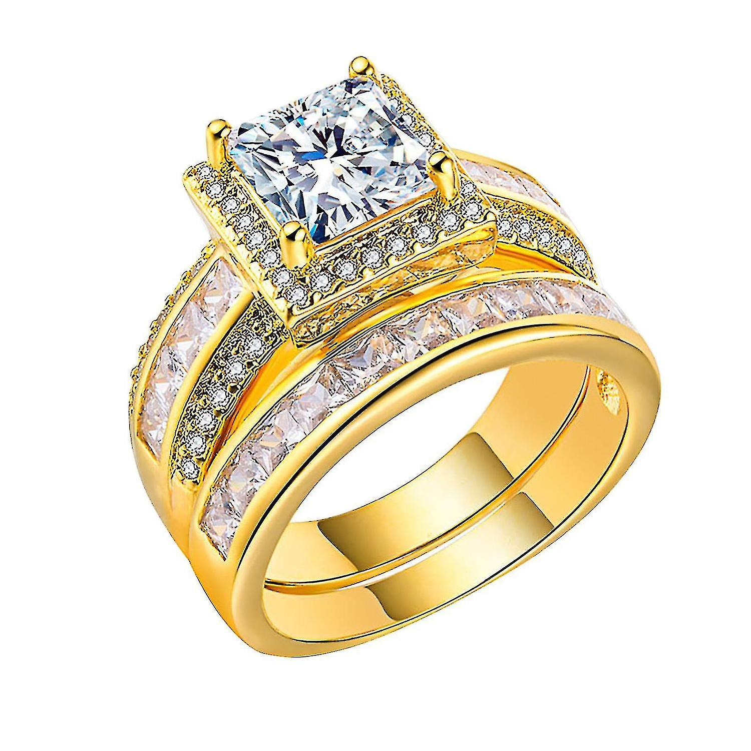 ゴージャスなリングファッションスタイルの結婚指輪恋人ジュエリーギフトリングサイズ6-10