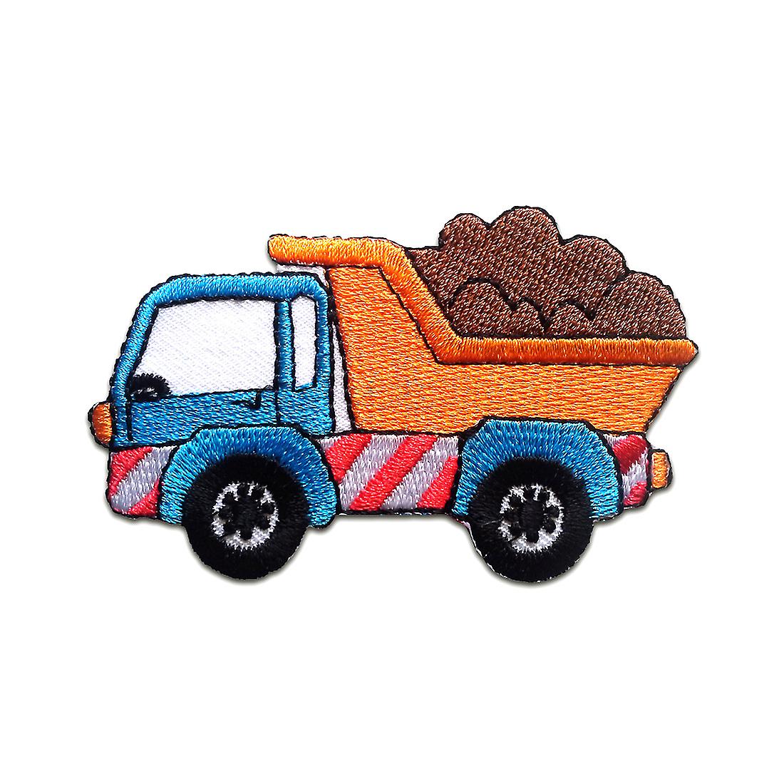 Patch / iron-on patch - Truck print children - colourful - 4.6 x 7.4 cm - Iron-on patches