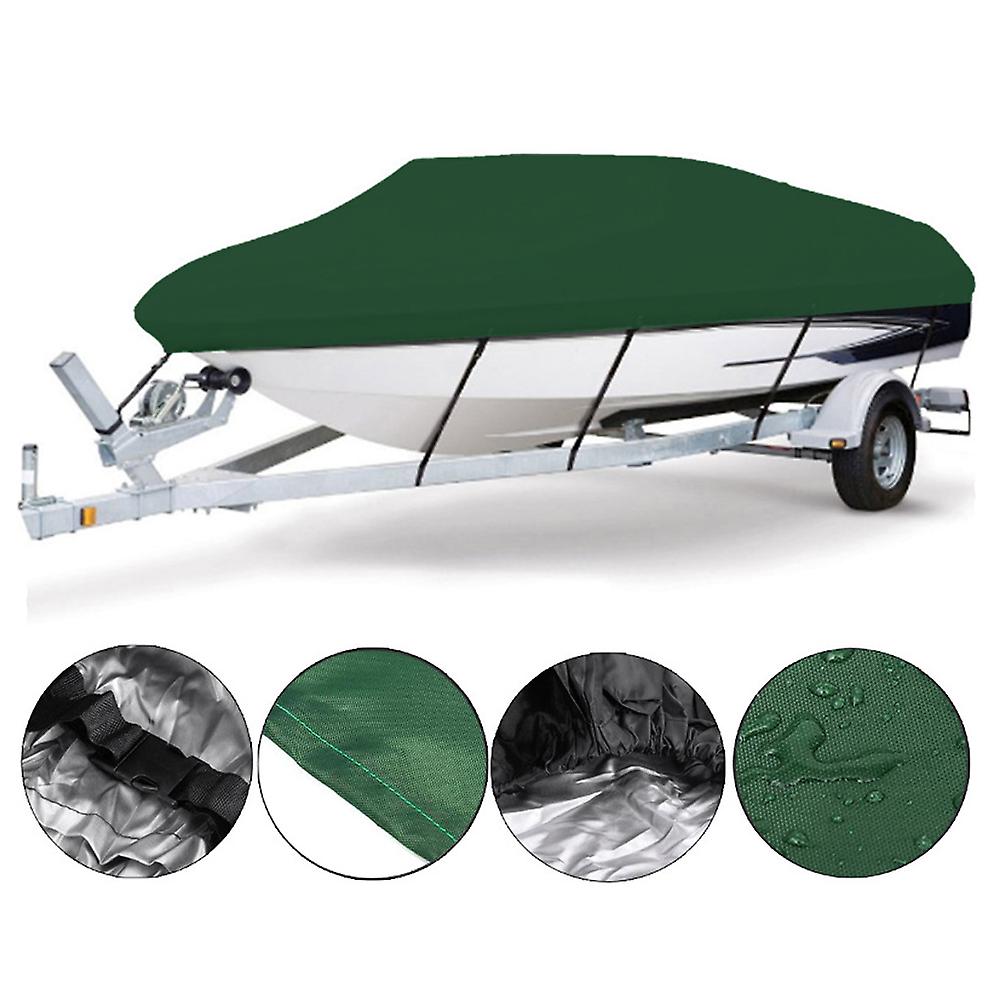 Copertura per barca a forma di V 14-16FT 530 * 290 cm realizzata in tessuto Oxford 210D Verde Resistente impermeabile, baia per barca