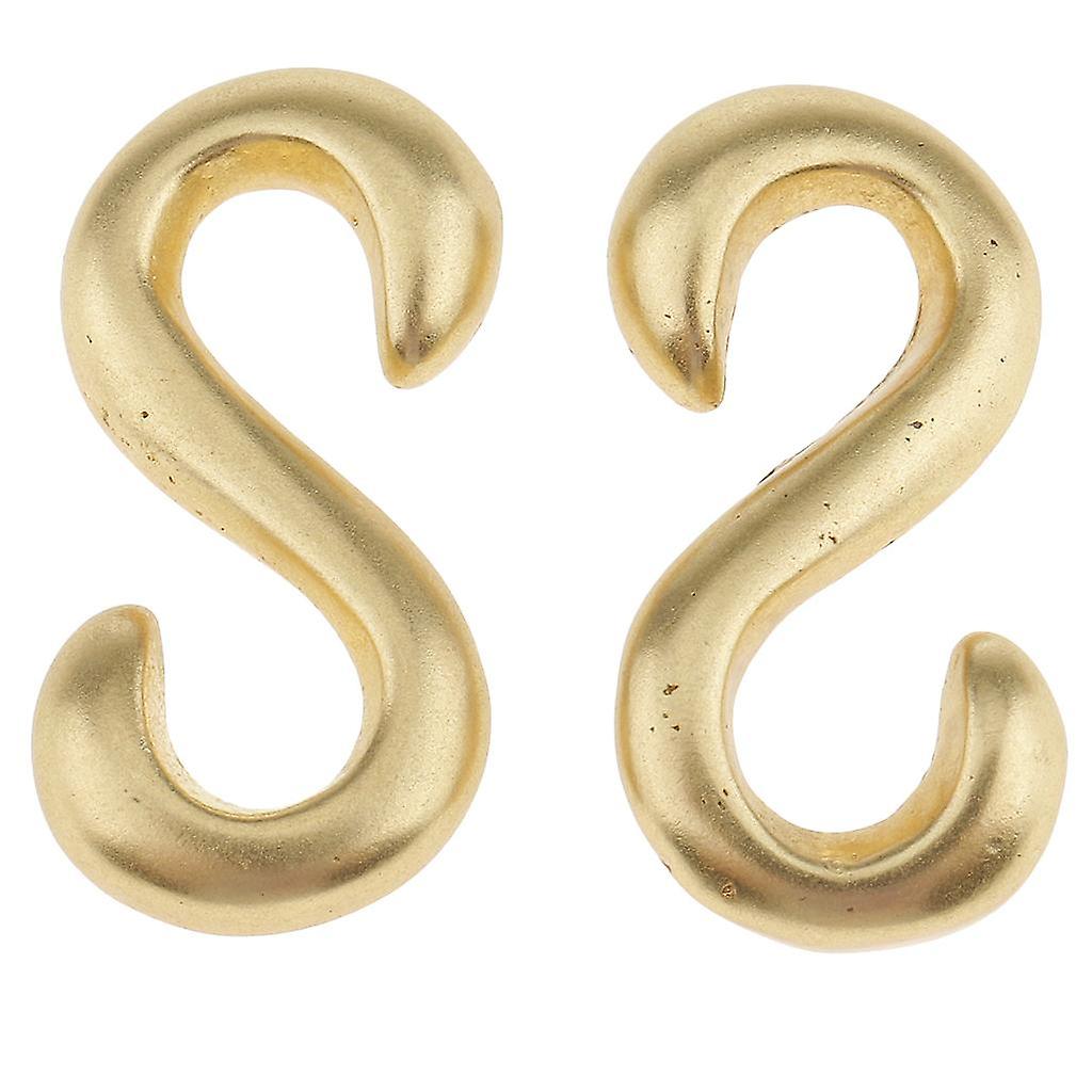 2 Pieces S Shaped Smooth Solid Brass Hook DIY 2.5x1.3 cm