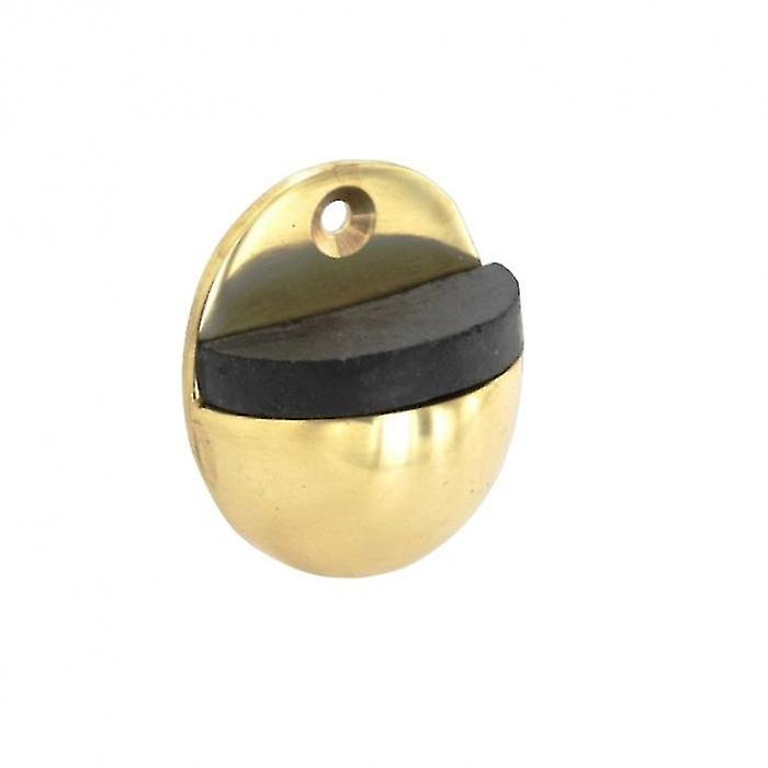 Securit Brass Oval Fixed Door Stopper