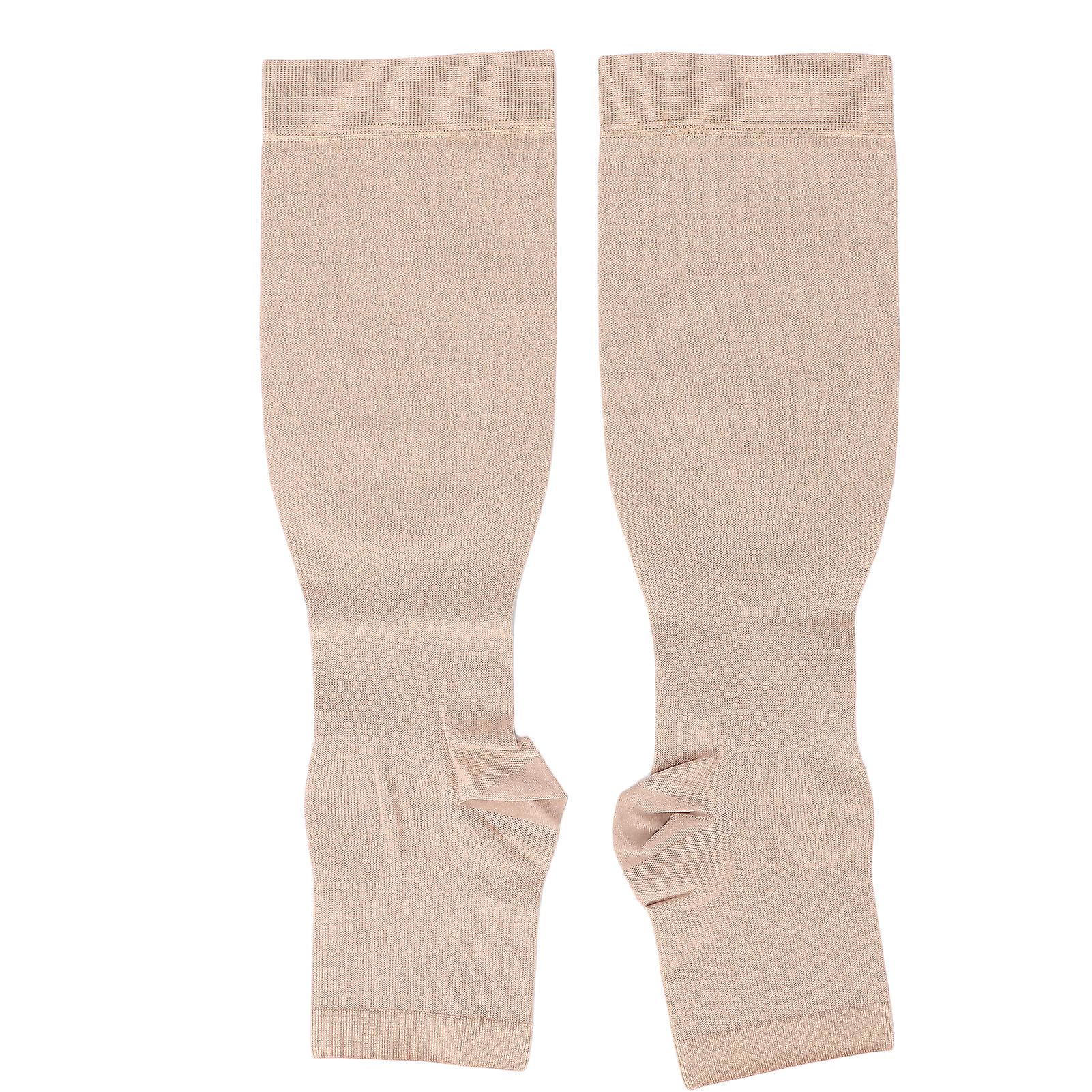 Breathable Open Toe Compression Stockings Sweat Absorbent Nylon Hiking Running SocksS