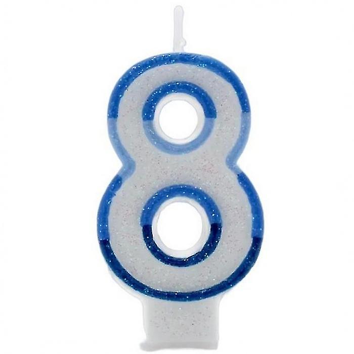 Apac Number 8 Glitter Candles (Pack of 6)