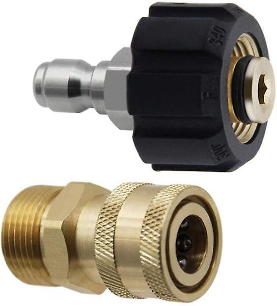 Pressure Washer Hose Connector Adapter Set Quick Connect Gun to Wand M22 to 1/4"