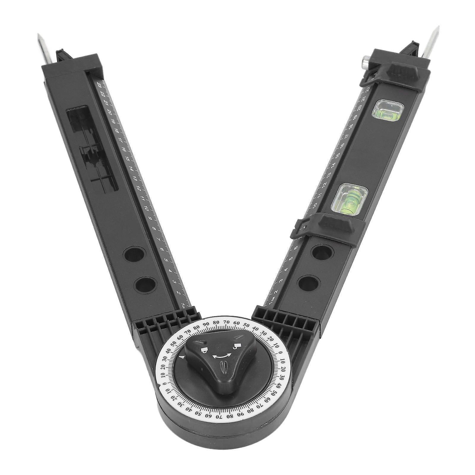 Miter Saw Protractor Angle Finder Gauge with Bubble Level Black
