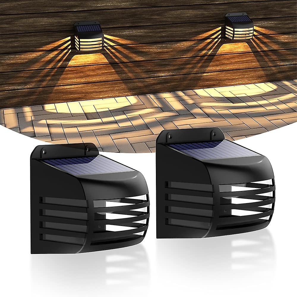 2 عبوة أضواء حديقة شمسية في الهواء الطلق - مقاوم للماء - إضاءة السياج للممر ، السياج ، الفناء ، الباب الأمامي ، السلالم ، المناظر الطبيعية