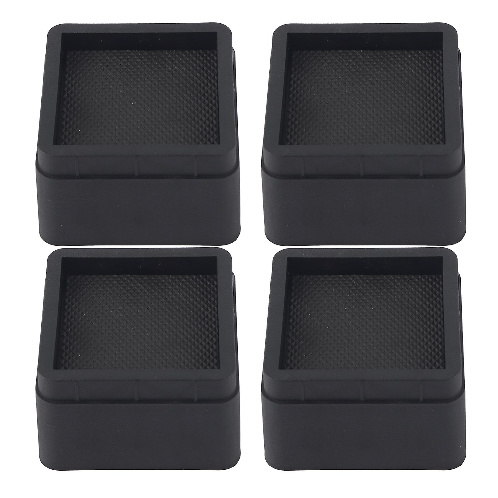 4PCS Durable Stackable Bed Risers Black Square 2\
