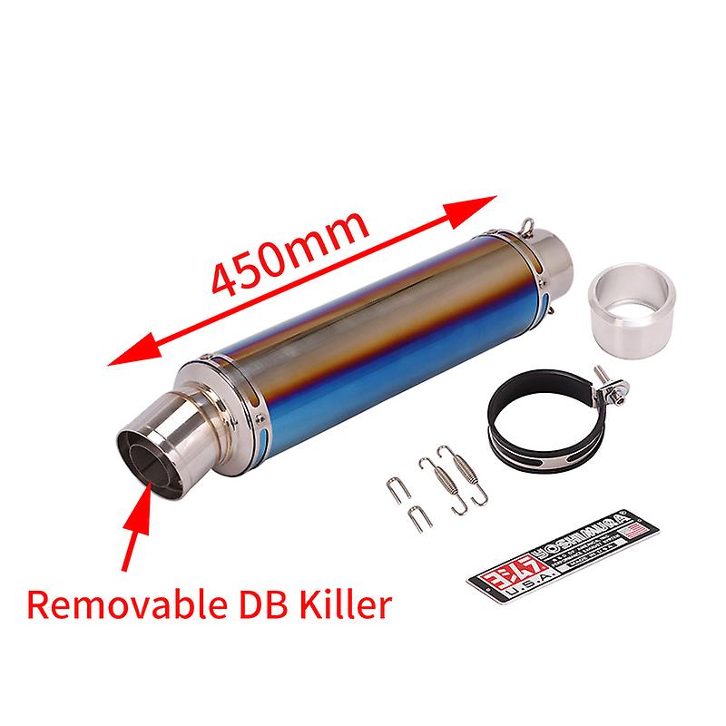 60mm 51mm Universal Yoshimura Round Motorcycle Exhaust Escape Systems Modify Muffler For R15 CBR 500 Carbon Fiber With DB Killer