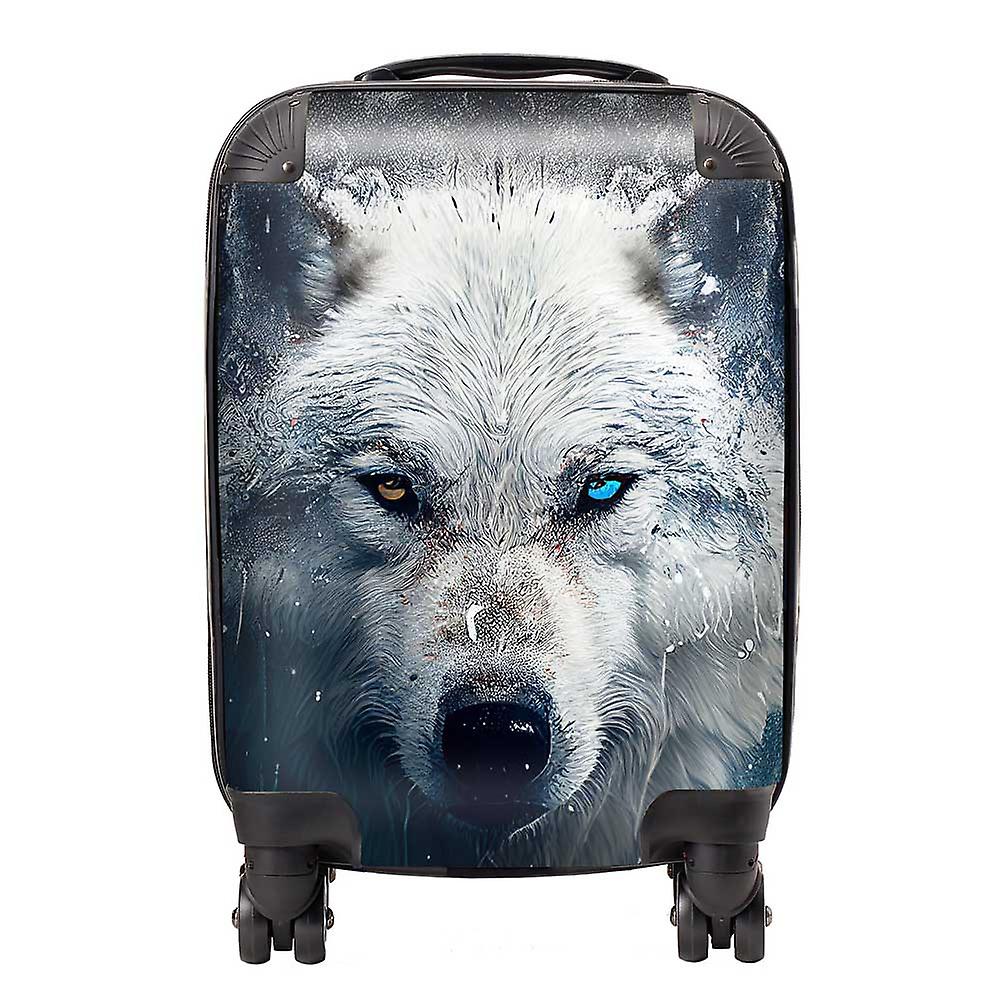 White Wolf Face Splashart Suitcase