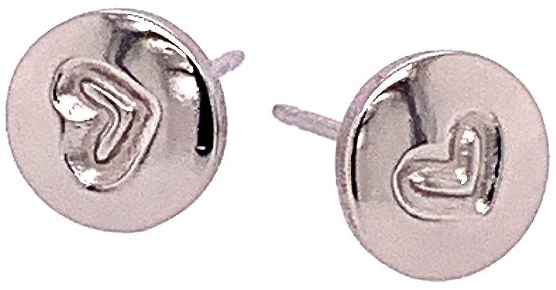 Ti2 Titanium Heart Stud Earrings - Natural