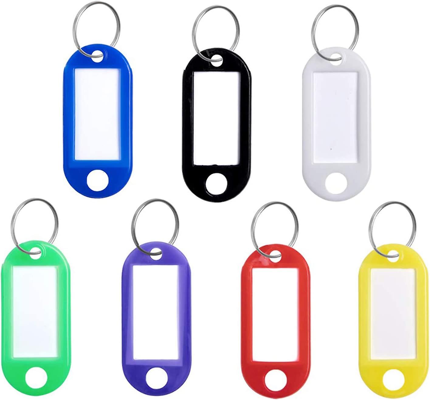 70 pcs Key Tags with Ring 7 Colours Plastic Key Tags Key Labels Coloured Key Tags