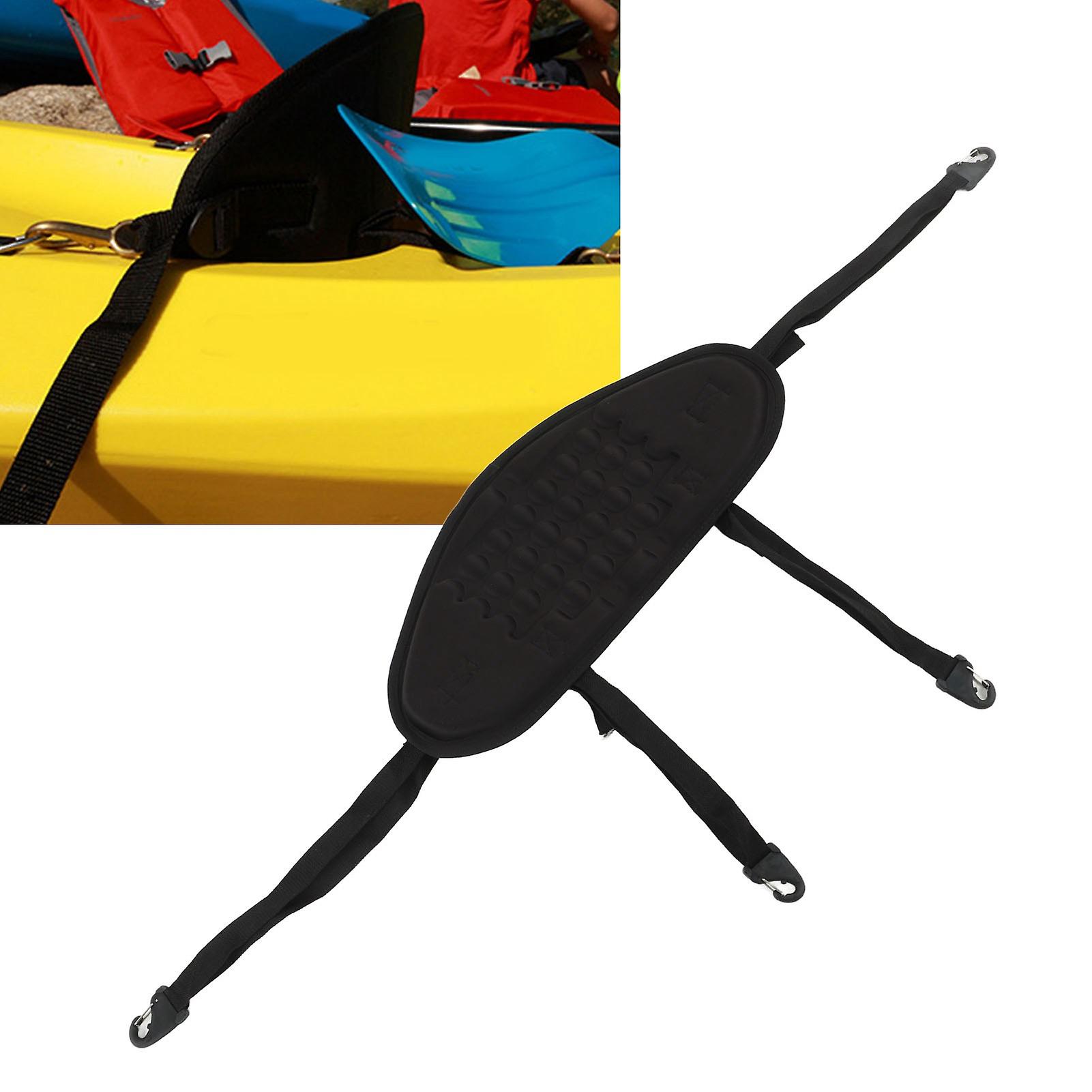 Kayak Backrest Professional Padded Comfortable Waterproof Canoe Backrest Support with Adjustable Strap Black