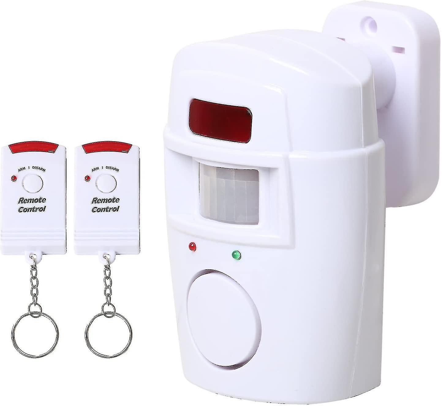 Garden Shed Wireless Motion Sensor Alarm Battery Powered - 2 Remote Controls