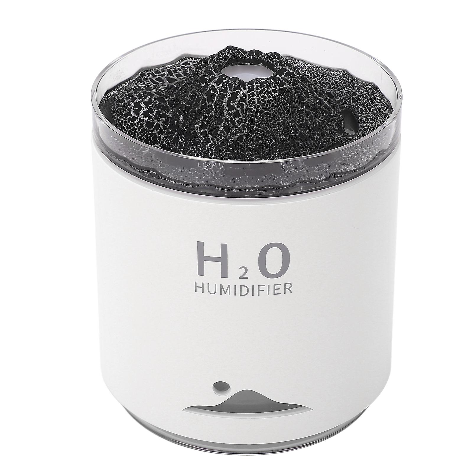 Essential Oil Diffuser Large Capacity Colorful Volcano Appearance Night Light Aromatherapy Oil Humidity Diffuser White 