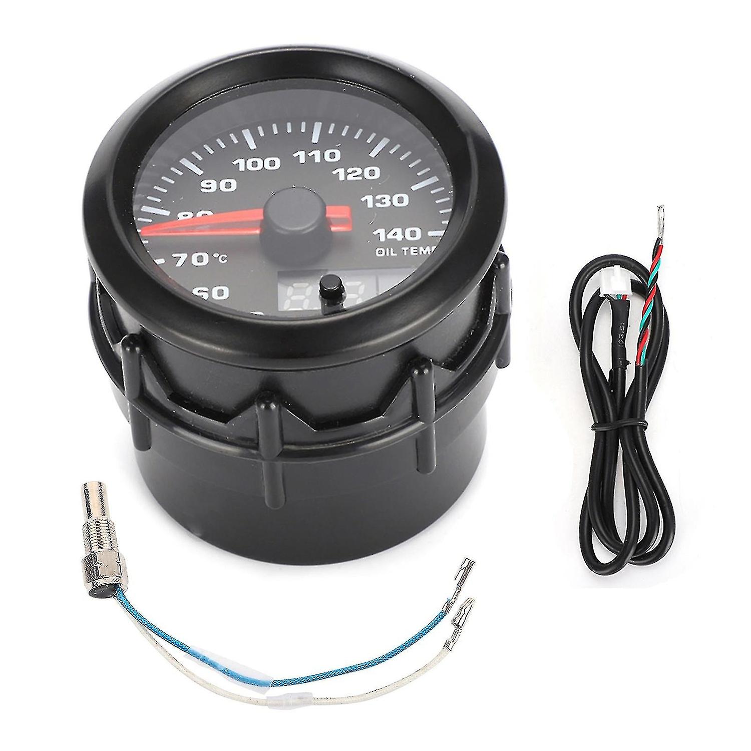 2In 52mm car oil temperature gauge pointer 7-colors led oil temp meter with sensor