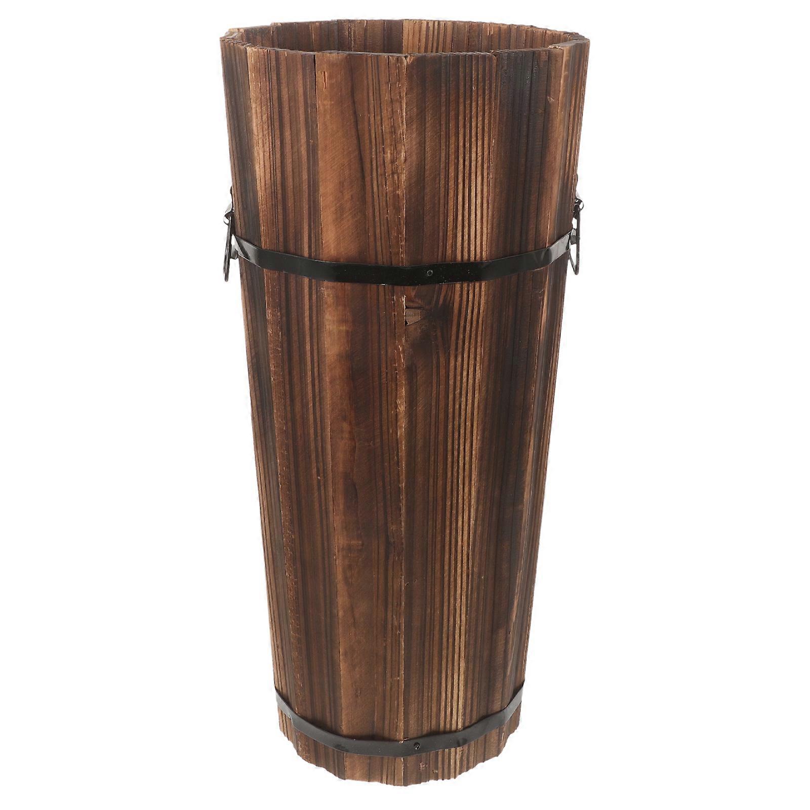 Seau de parapluie en bois Porte-parapluie Extérieur Parapluies Stand de parapluie