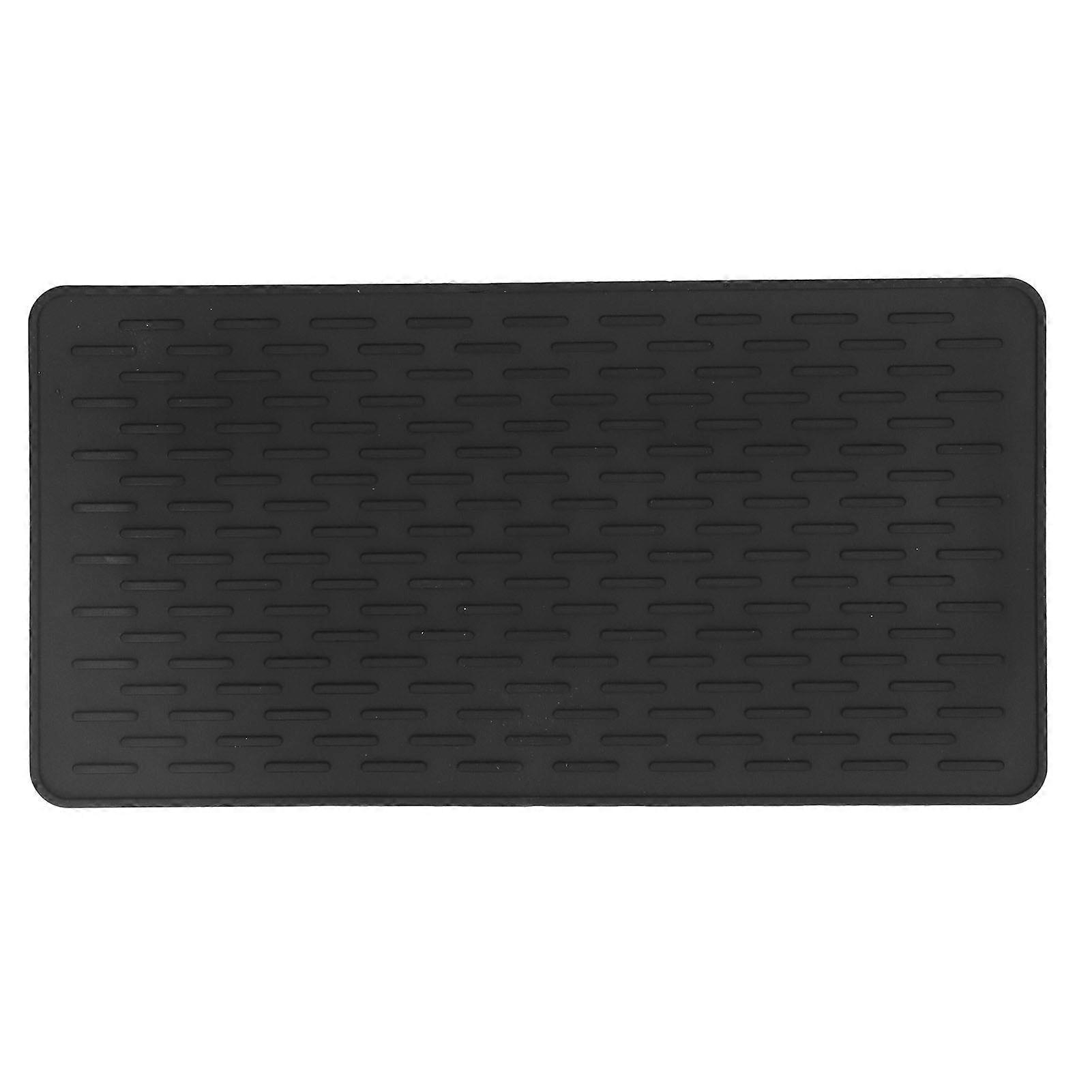 Black rectangular silicone insulation pad, silicone water filter pad, kitchen pot pad, tableware pad